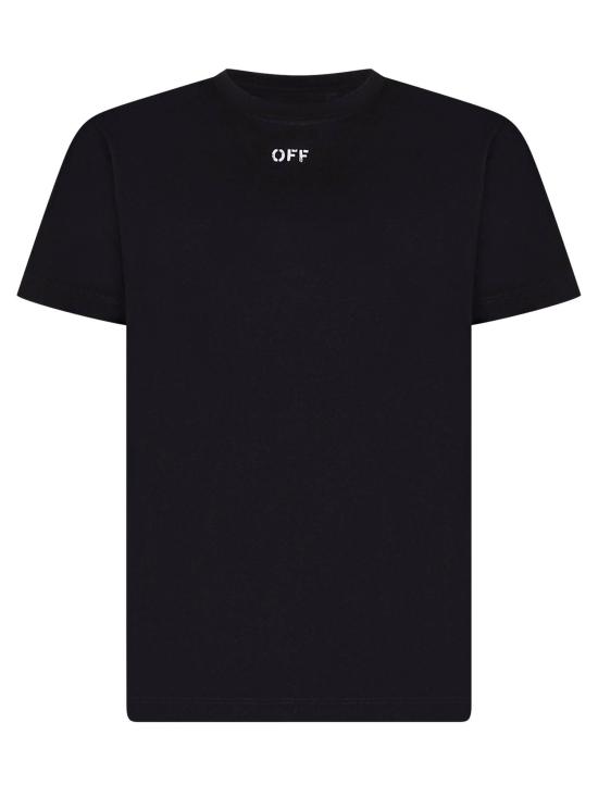 26SS [키즈] 오프화이트 티셔츠 44GAA001S26J00 3001 BLACK