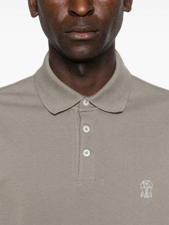 26SS 브루넬로 쿠치넬리 피케 폴로 셔츠 ME8548788 CNX37 New kaki grigio - BRUNELLO CUCINELLI