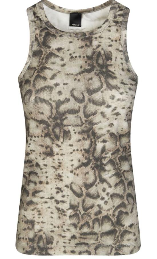 26SS 핑코 민소매 티셔츠 106919 A3DPCZ9 Beige nero