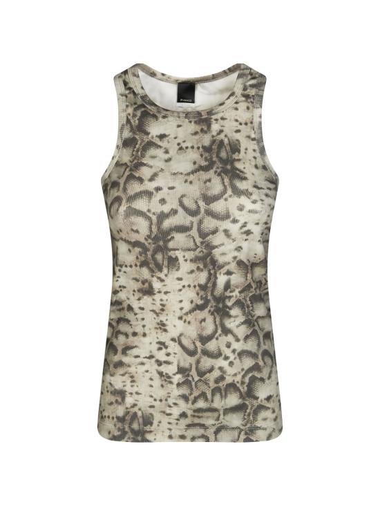 26SS 핑코 민소매 티셔츠 106919 A3DPCZ9 Beige nero - PINKO