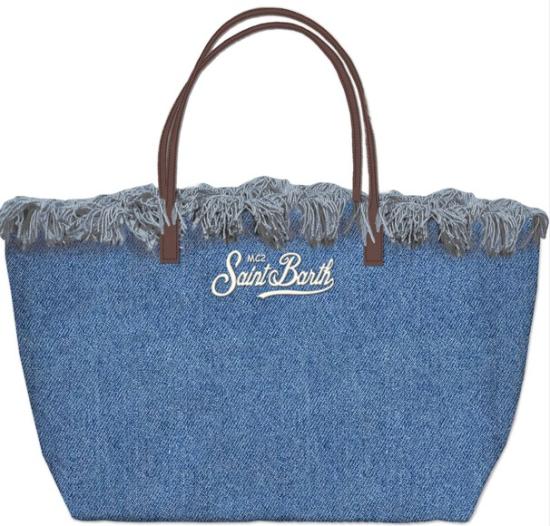 26SS 세인트바쓰 숄더백 CITYBAGFRINGE 00436LDENIM EMB - MC2 SAINT BARTH