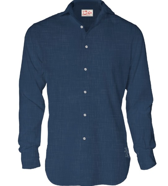 26SS 세인트바쓰 셔츠 PAMPLONA 00119LLINEN61 Blue navy