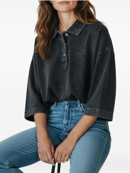 26SS 핑코 폴로 티셔츠 106903 A3BZI91 Grigio nero - PINKO