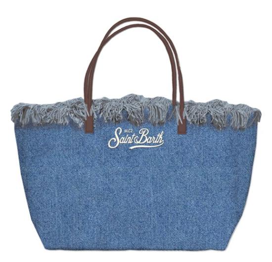 26SS 세인트바쓰 숄더백 CITYBAGMIDFRINGE 00436LDENIM EMB - MC2 SAINT BARTH