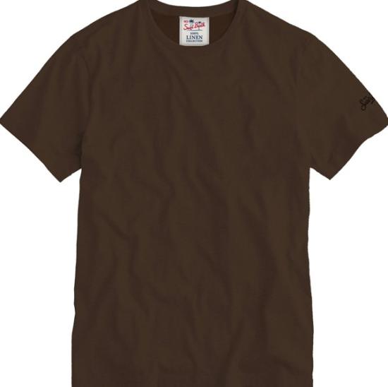 26SS 세인트바쓰 반팔 티셔츠 ECSTASEAN 00920L18H DARK BROWN - MC2 SAINT BARTH