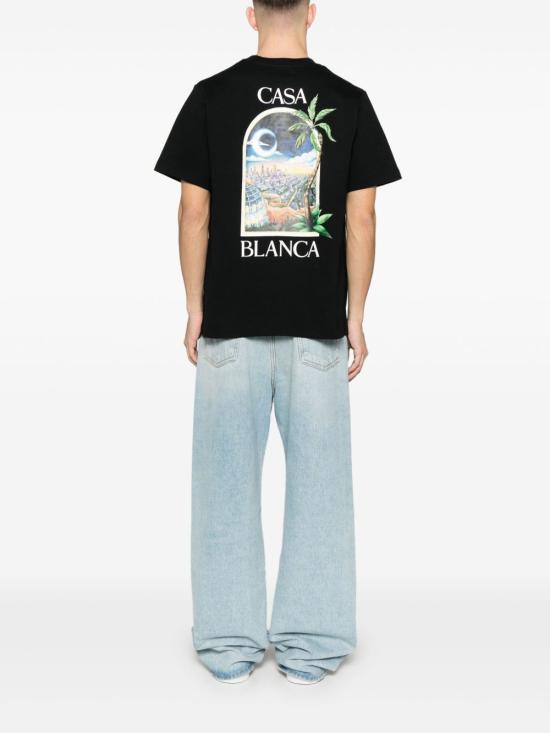 26SS 카사블랑카 반팔 티셔츠 JTS001 11 Black - CASABLANCA