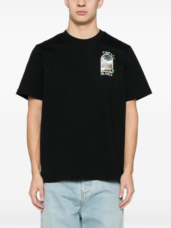 26SS 카사블랑카 반팔 티셔츠 JTS001 11 Black - CASABLANCA