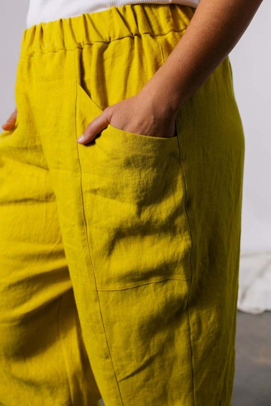  Pamut Apparel USA 스트레이트 팬츠 Pamut Apparel Usa River 리넨 팬츠 블랙 - OTHER BRANDS