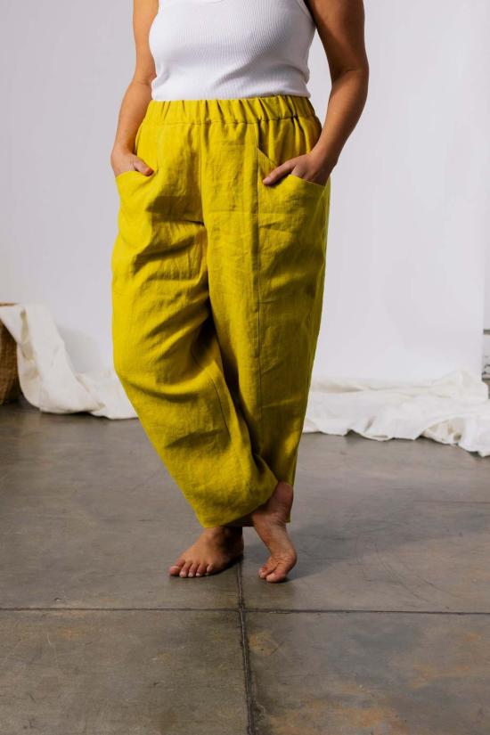  Pamut Apparel USA 스트레이트 팬츠 Pamut Apparel Usa River 리넨 팬츠 블랙