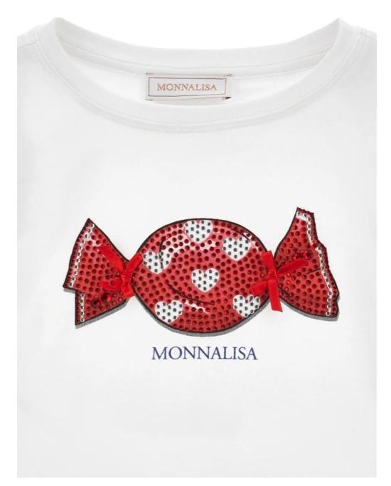 26SS [키즈] 모나리자 티셔츠 19G608 7005 0099 White - MONNALISA