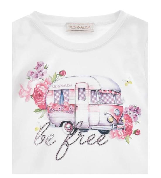 26SS [키즈] 모나리자 티셔츠 19G602 7001 0099 White - MONNALISA