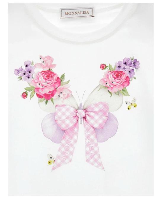 26SS [키즈] 모나리자 티셔츠 11G603 7201 0099 White - MONNALISA