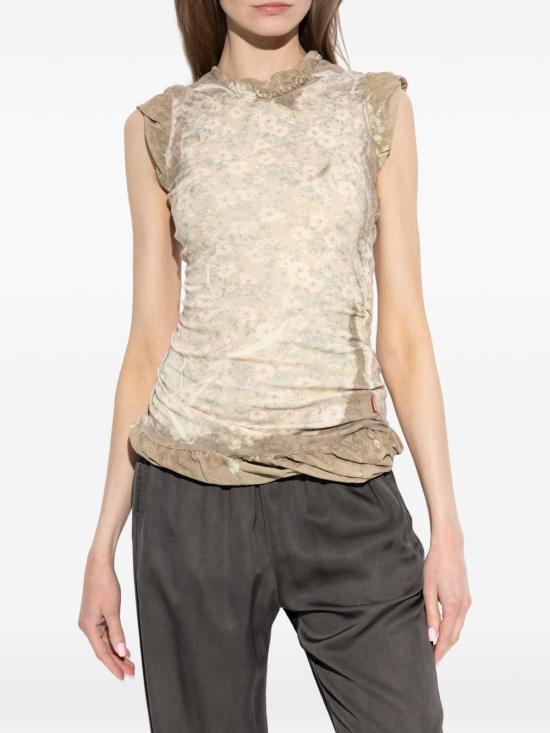 26SS 디젤 T-ORY 블리치드 이펙트 레이어드 탑 A22945 0IFBA7FYA - DIESEL