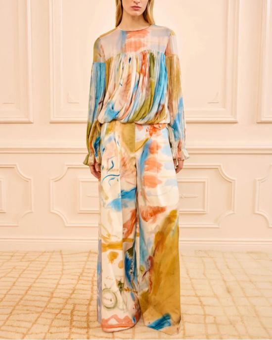  울라 존슨 블라우스 펄 실크  멀티 - ULLA JOHNSON