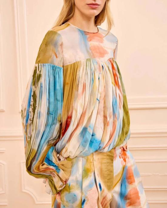  울라 존슨 블라우스 펄 실크  멀티 - ULLA JOHNSON