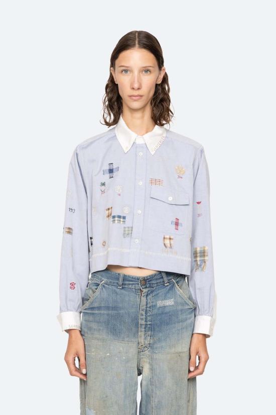  씨뉴욕 블라우스 Sea Ny Claira L/S 셔츠 탑 블루
