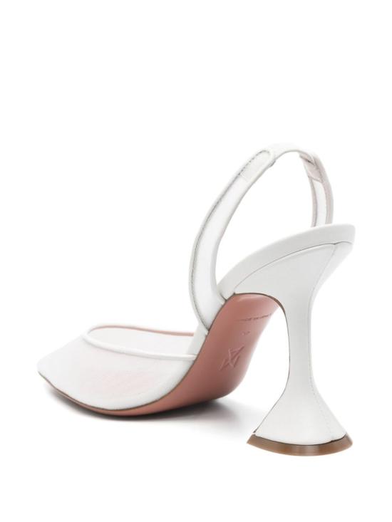  아미나 무아디 힐/펌프스 Amina Muaddi Holli 슬링백 펌프스 화이트 - AMINA MUADDI