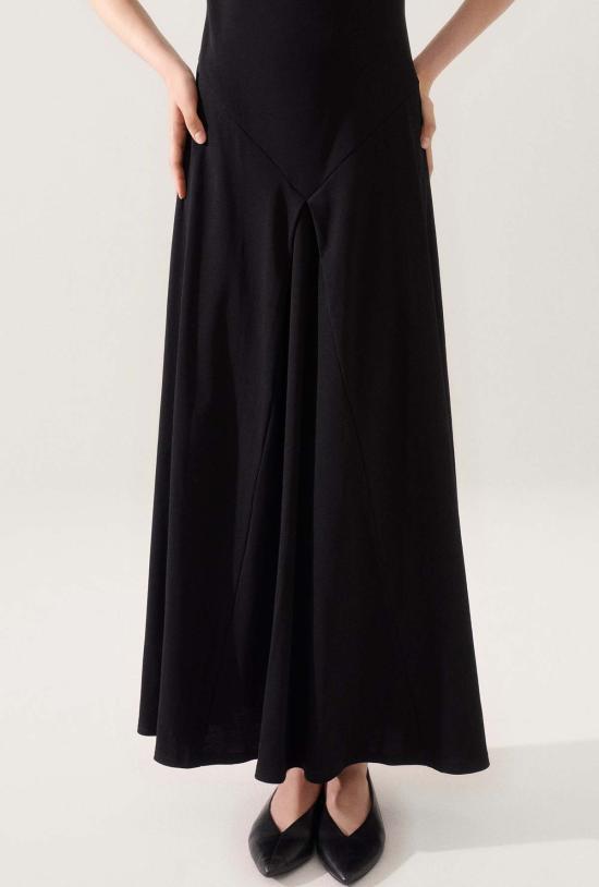  실크 런드리 롱 원피스 크로셰 트림 드레스 블랙 - SILK LAUNDRY