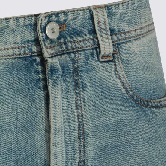  브루넬로 쿠치넬리 데님 팬츠 라이트 블루 코튼 진 - BRUNELLO CUCINELLI