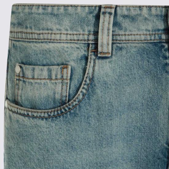  브루넬로 쿠치넬리 데님 팬츠 라이트 블루 코튼 진 - BRUNELLO CUCINELLI