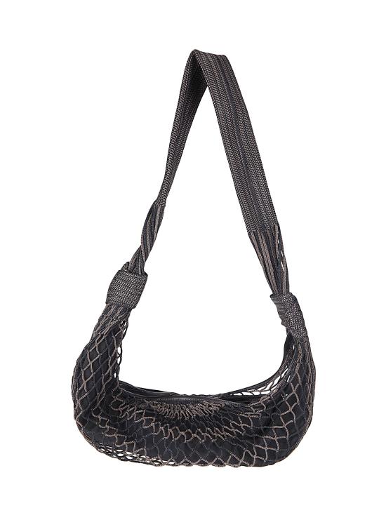 26SS 르메르 폴리에스터 네트 크루아상 필트 백 BG0128TP0006 MU425 CHEVRON MARRON GLAC BL