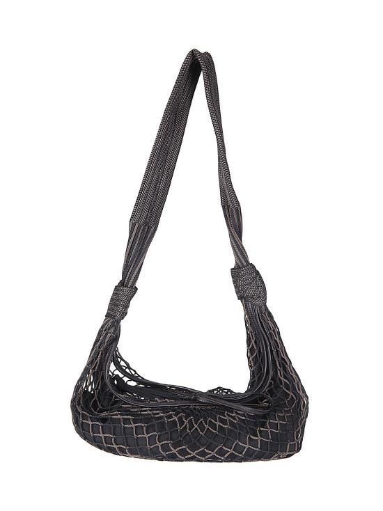 26SS 르메르 폴리에스터 네트 크루아상 필트 백 BG0128TP0006 MU425 CHEVRON MARRON GLAC BL - LEMAIRE