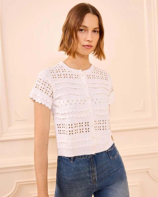  울라 존슨 가디건 아브리아나 아일렛 니트