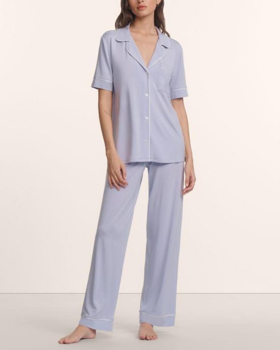  에버제이 라운지 웨어 지젤 반팔/바지 잠옷 세트 라벤더 더스크/아이보리 - EBERJEY