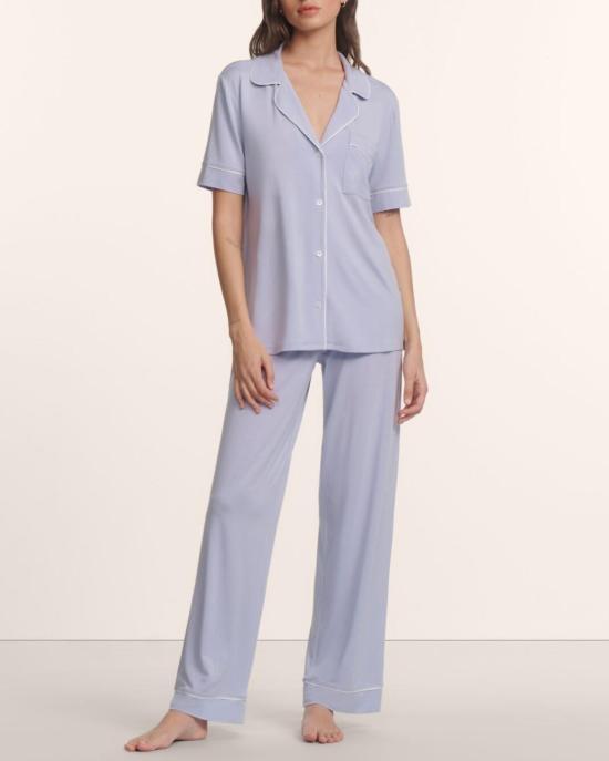  에버제이 라운지 웨어 지젤 반팔/바지 잠옷 세트 라벤더 더스크/아이보리