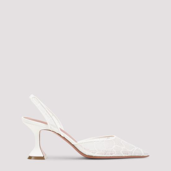  아미나 무아디 뮬/슬리퍼 홀리 레이스 70 슬링 뮬 아이보리 레이스