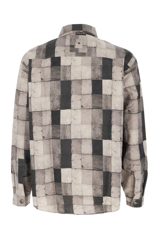 26SS 화이트샌드 긴팔 셔츠 26SU20296 399 FANTASIA GRIGIO - WHITE SAND