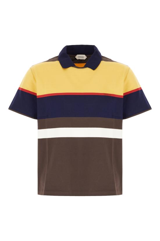 26SS 베르사체 폴로 티셔츠 10245791A17890 6Y520 YELLOW RED WHITE BROWN