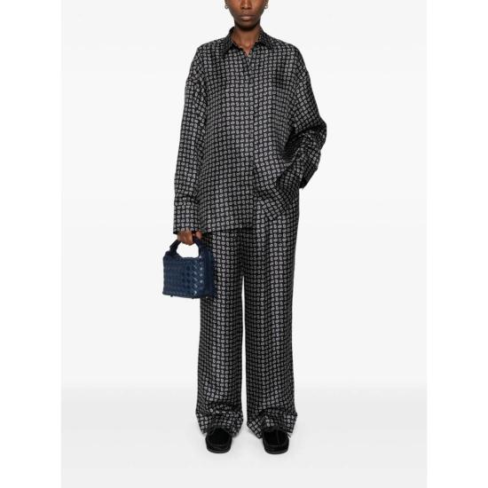  프라다 스트레이트 팬츠 팬츠 네이비 블루 - PRADA