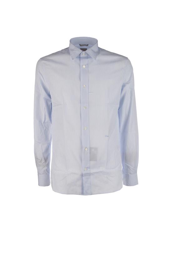 26SS 디올 긴팔 셔츠 683C554A3114 C575 AZZURRO RIGA BIANCO