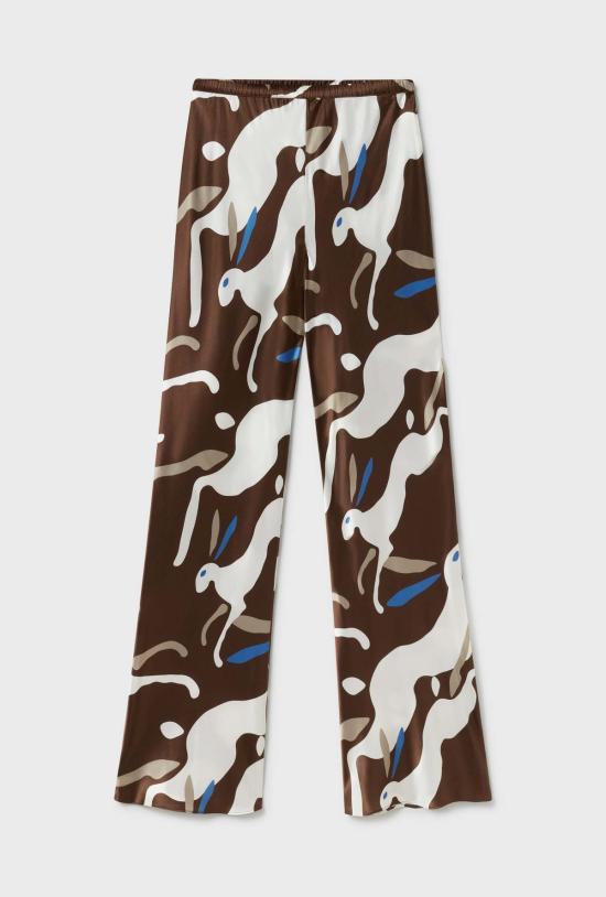  실크 런드리 스트레이트 팬츠 실크 세탁 바이어스컷 팬츠 래빗 다크 어스 - SILK LAUNDRY