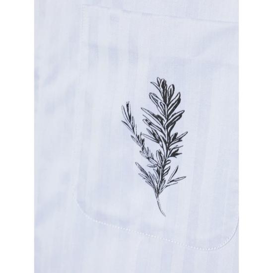  자크뮈스 반팔 셔츠 세로 스트라이프 자수 반팔  (블루) - JACQUEMUS