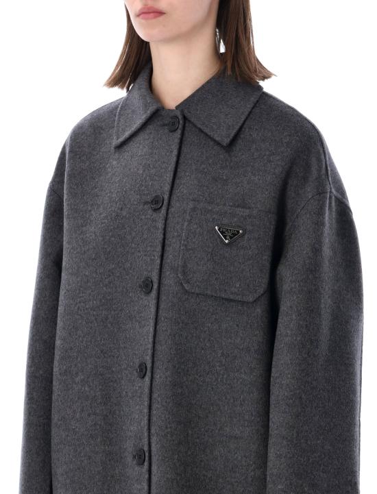 25FW 프라다 싱글 브레스티드 더블 캐시울 카방 자켓 P650S179B F0480 Grigio - PRADA