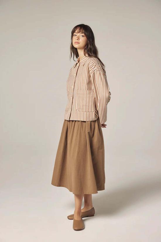  아멘테 자켓 스트라이프 버튼다운 재킷 - AMENTE