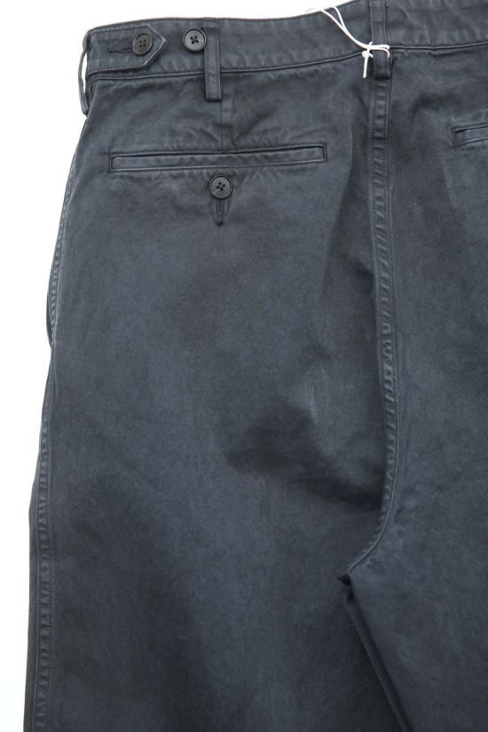  오라리 치노 팬츠 오랄리 가먼트 다이드 핀스 라이트 치노 원턱 와이드 팬츠 - AURALEE