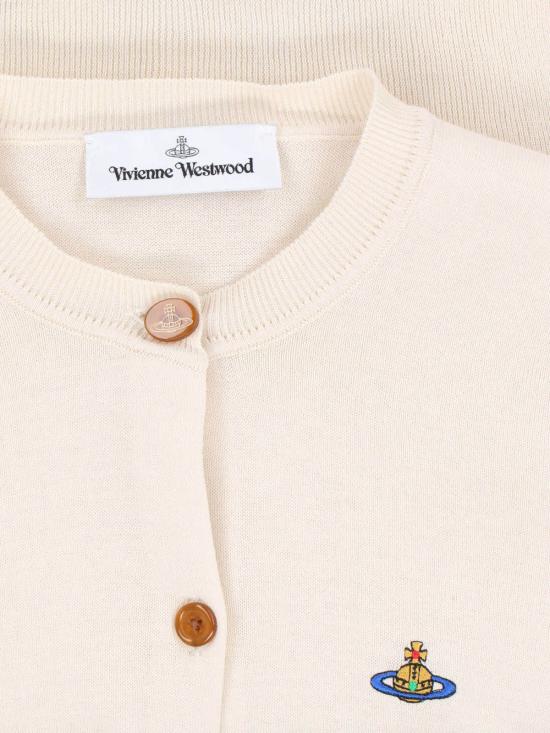  비비안웨스트우드 가디건 비비안 웨스트우드 크롭 파인 니트  크림색 - VIVIENNE WESTWOOD