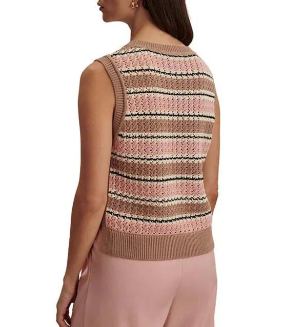  발리 민소매 티셔츠 바를리 딜리 스트라이프 스티치 탱크탑 - VARLEY