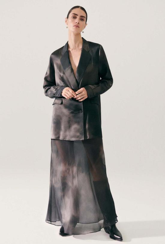  실크 런드리 수트 자켓 릴렉스드 블레이저 스모크 - SILK LAUNDRY