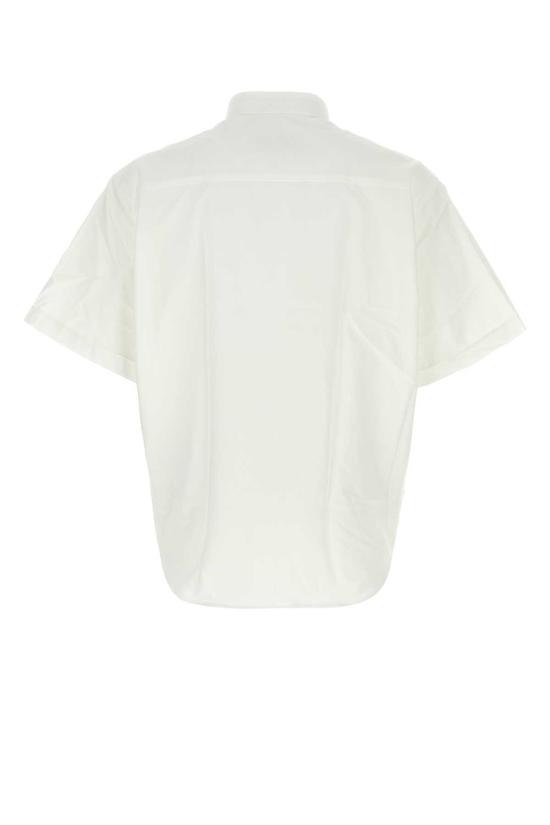  아미 반팔 티셔츠 Ami Alexandre Mattiussi Quota Boxy Short Sleeve Shirt With Button Blancnaturel - AMI