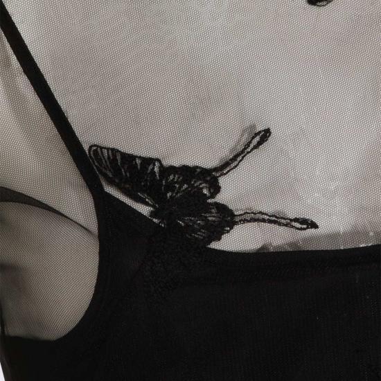  블루마린 블라우스 긴팔 시스루 탱크탑 블랙 - BLUMARINE