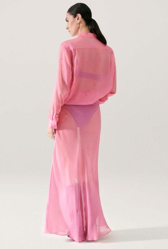  실크 런드리 롱 스커트 실크 세탁 시폰 롱 바이어스컷 스커트 호그워시 - SILK LAUNDRY