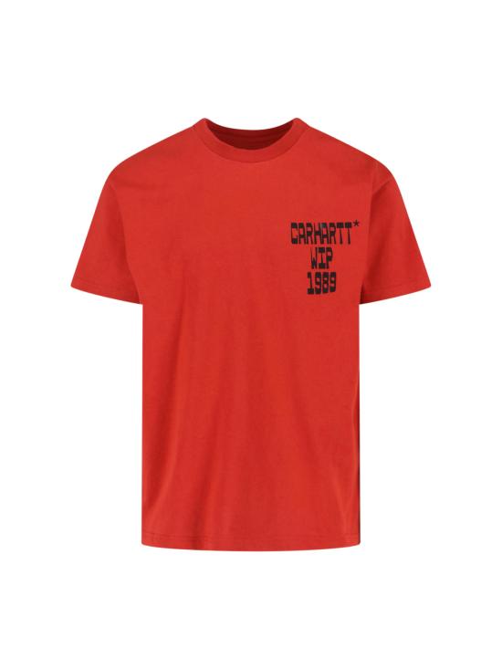 26SS 칼하트 WIP 숏슬리브 블록 티셔츠 I036231 3IXXX Red