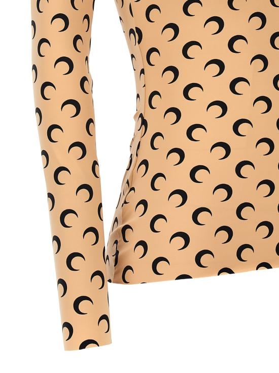  마린세르 긴팔 티셔츠 마린 세르 문 프린트 저지 탑 뉴트럴/블랙 - MARINE SERRE