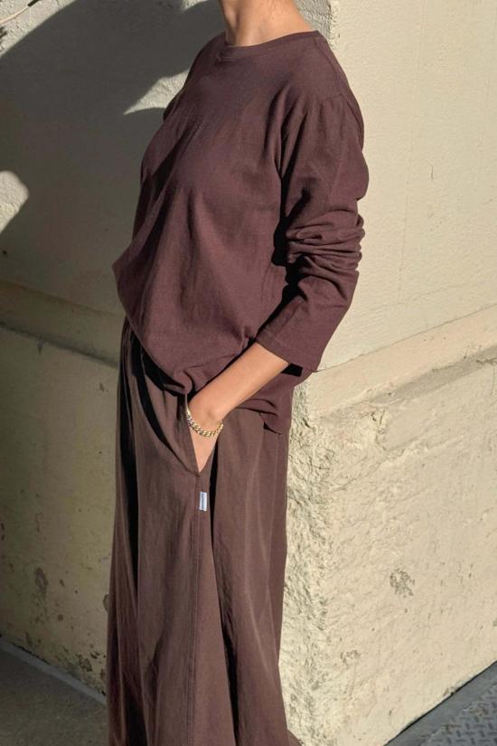  르 본 숍 긴팔 티셔츠 르봉숍 파운데이션  다크 카카오 - Le Bon Shoppe