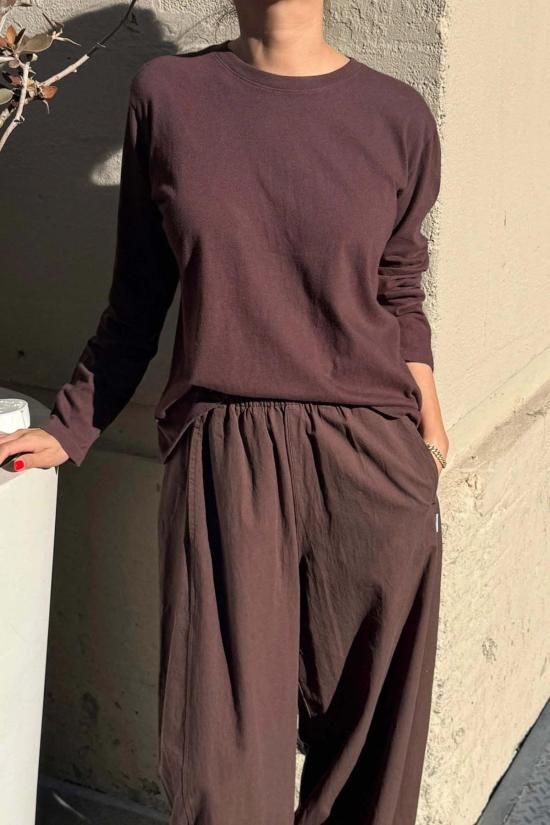  르 본 숍 긴팔 티셔츠 르봉숍 파운데이션  다크 카카오 - Le Bon Shoppe