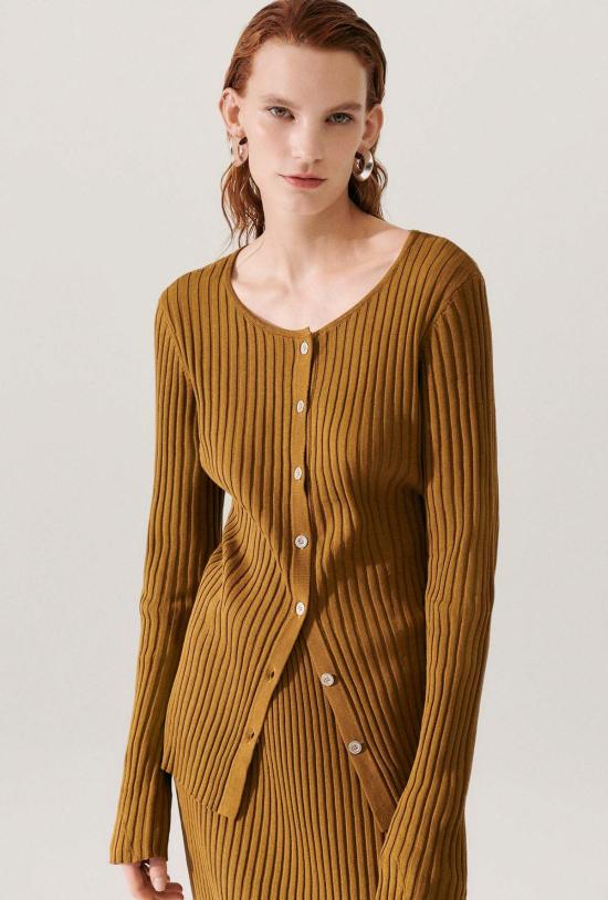  실크 런드리 가디건 립  드라우트